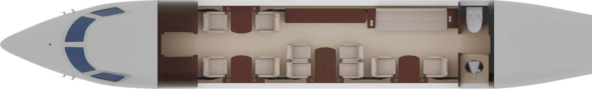 Gulfstream G450 day configuration floor plan